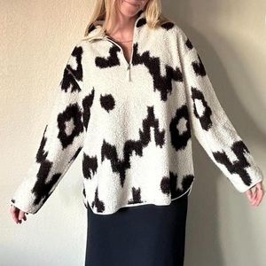 Black & White Quarter Zip Fleece 🎲